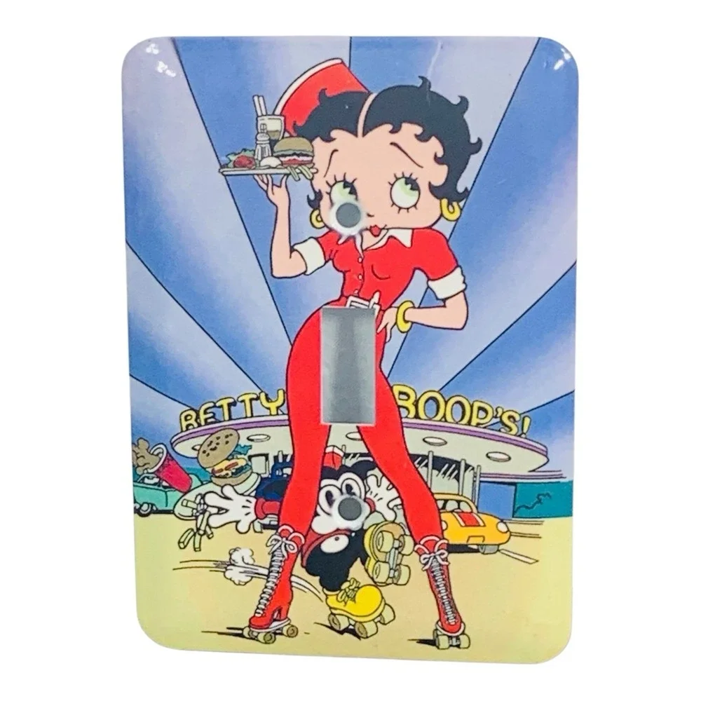 Pair (2) Betty Boop Switch Plate Cover Cartoon Diner Drive-in